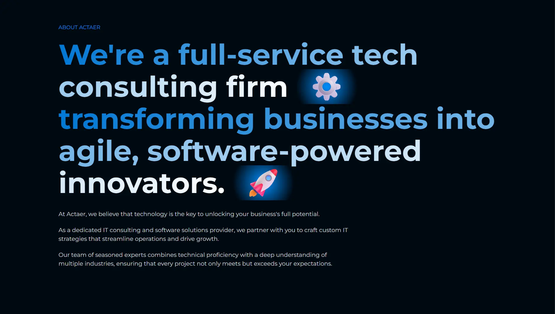 Actaer website feature 2