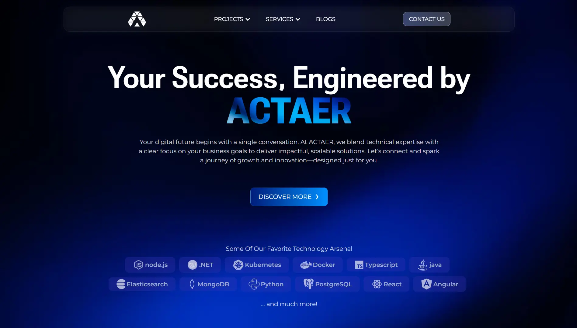 Actaer website feature 1