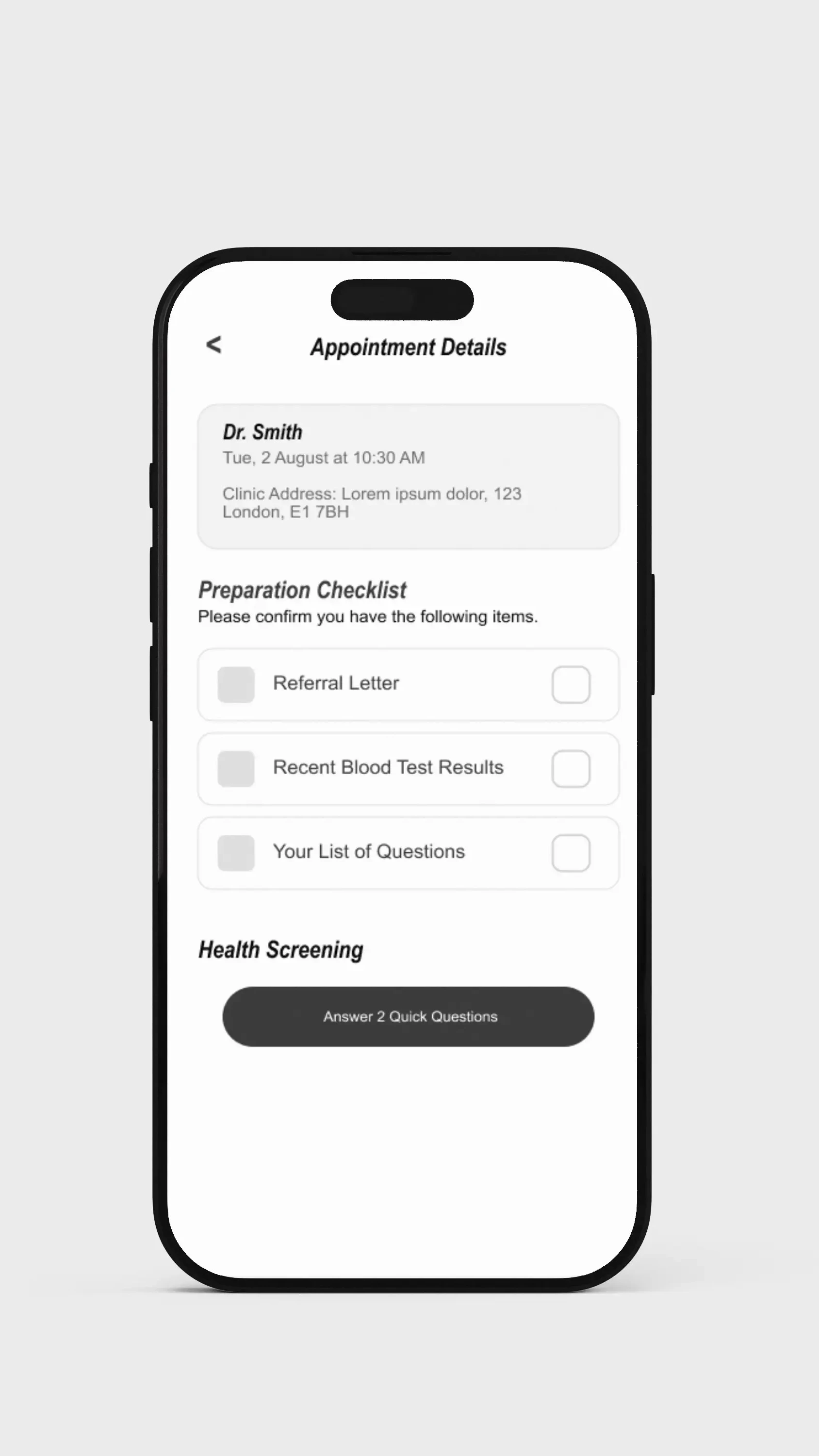 Initial design with two competing calls-to-action