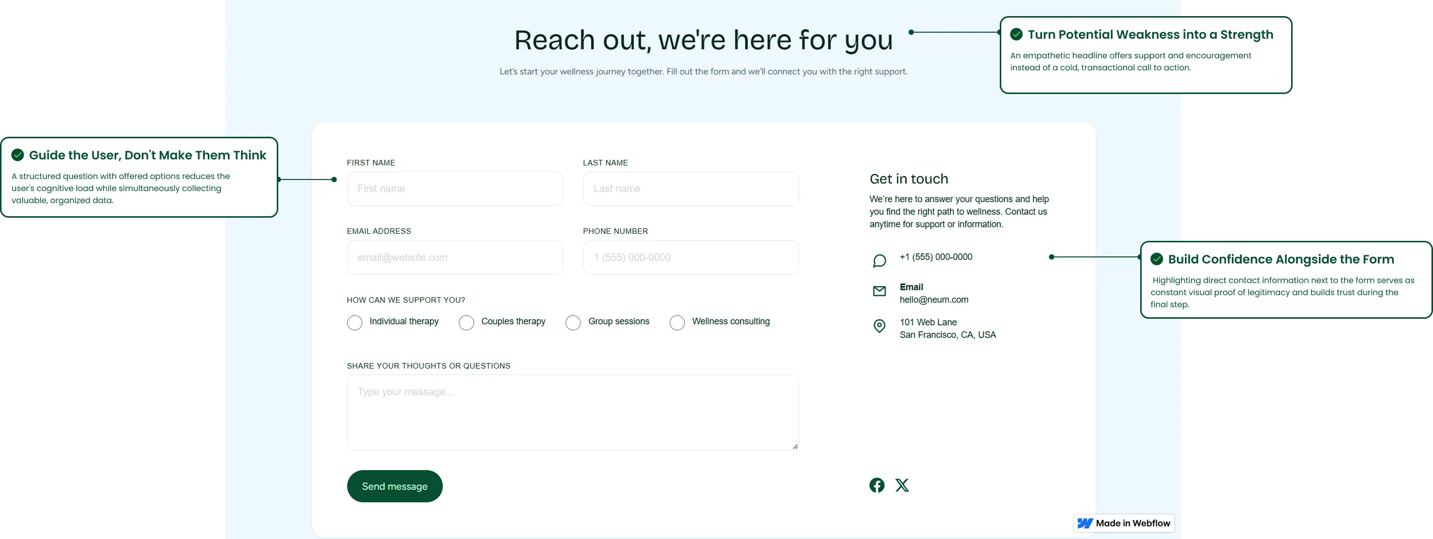 Neum Contact Form with Annotations